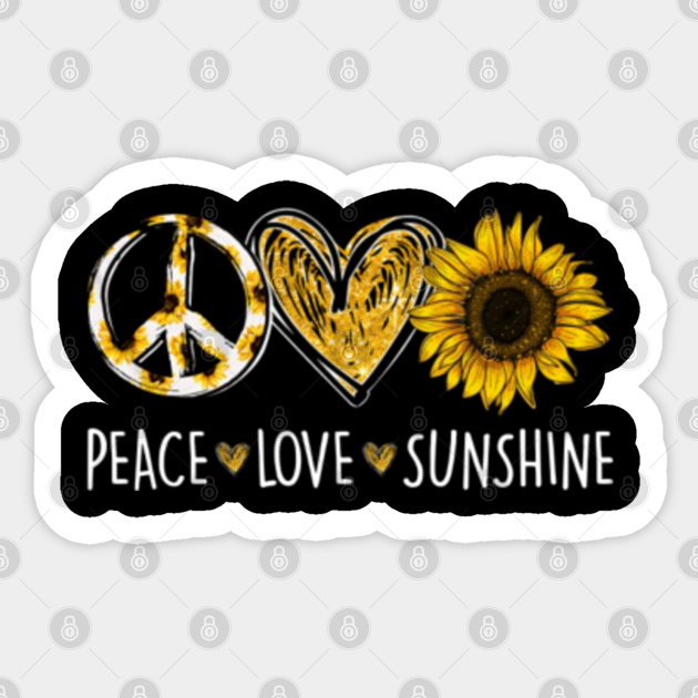 Hippie Sunflower Peace Love Sunshine Peace Love Sunshine Sticker